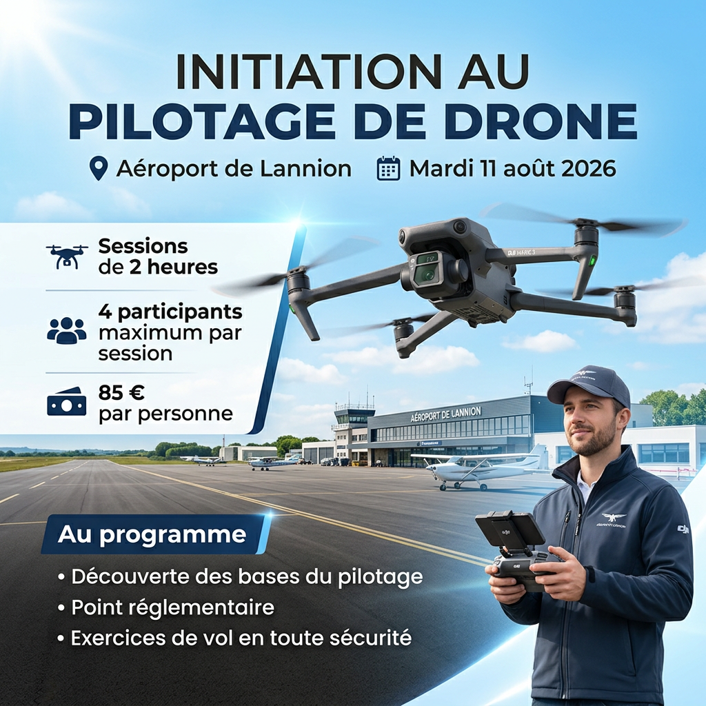 Initiation télépilotage de drone à l'aéroport de Lannion